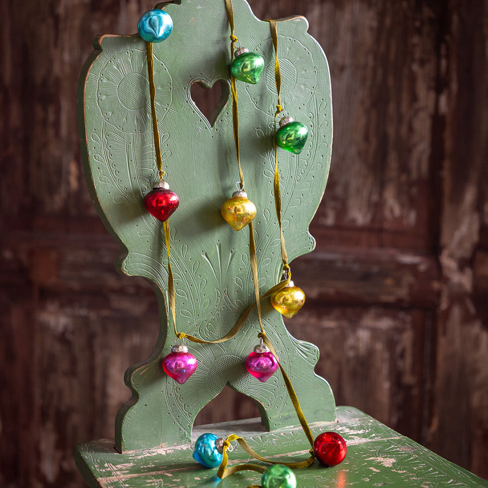 Multicoloured Kasbah Bauble Garland on Velvet String