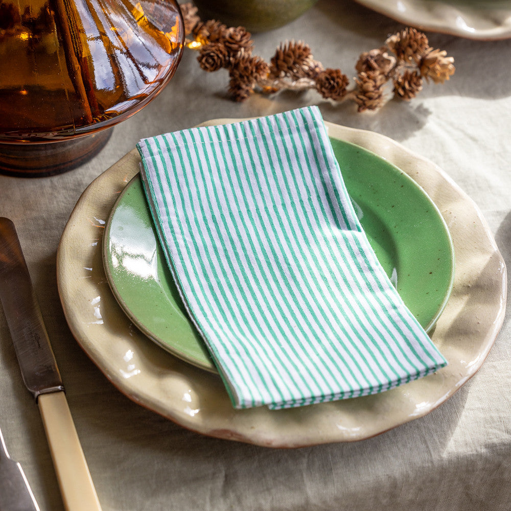 Emerald Blockprint Napkins