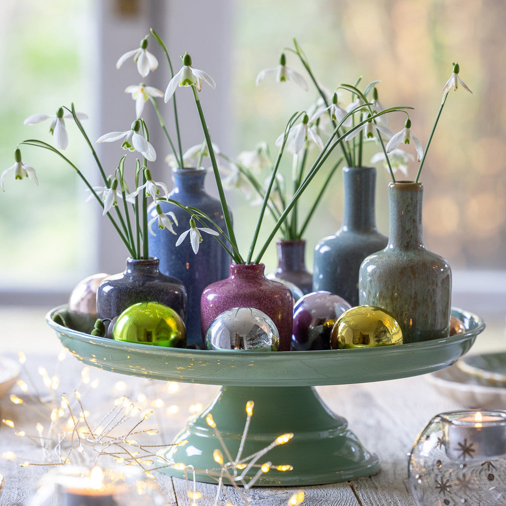 To Use Any Day Soft Green Enamel Cake Stand