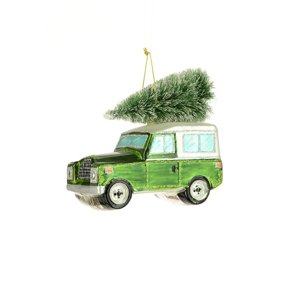 Large Land Rover Glass Bauble