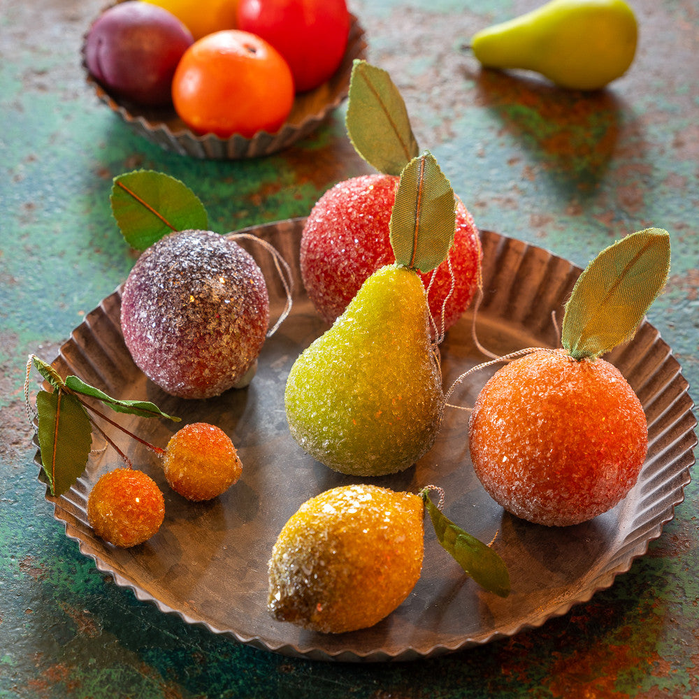 It Really Isn't Glitter Spun Cotton Fruit Tree Decorations
