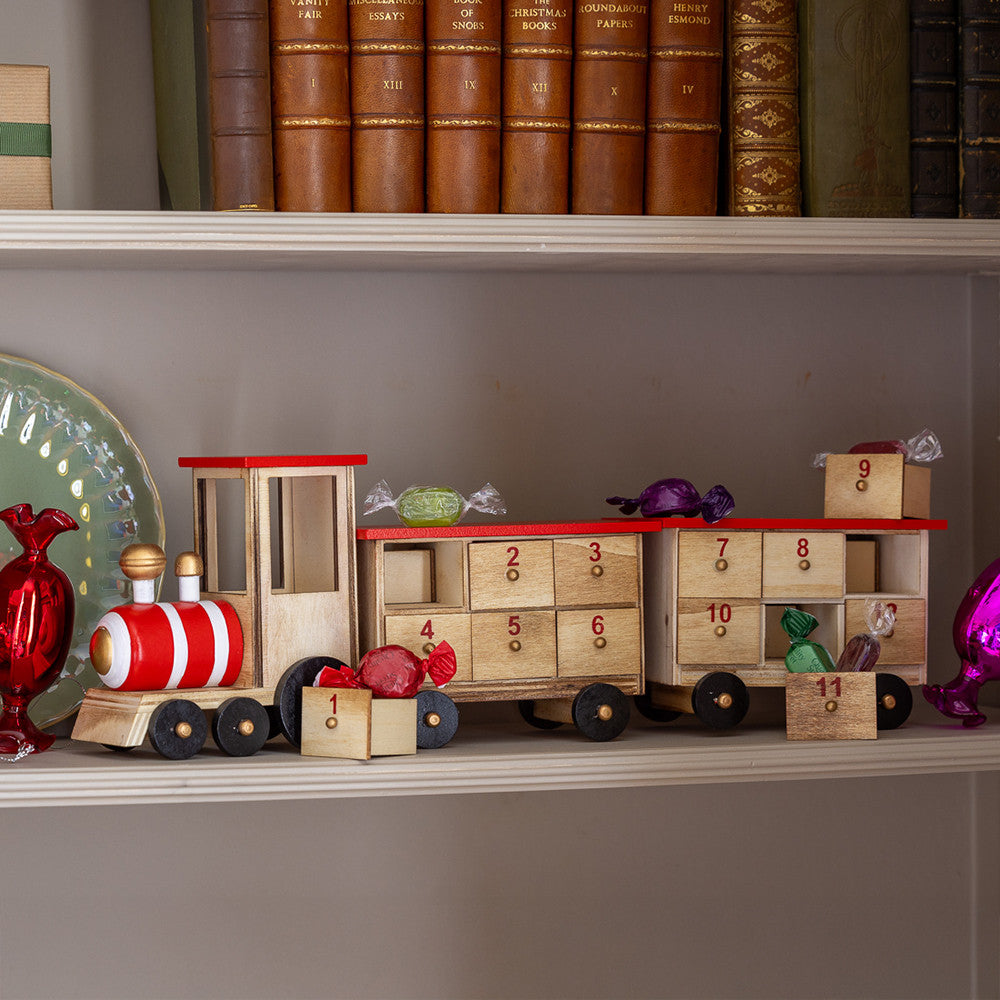 With a Slot for Everyday Wooden Advent Train