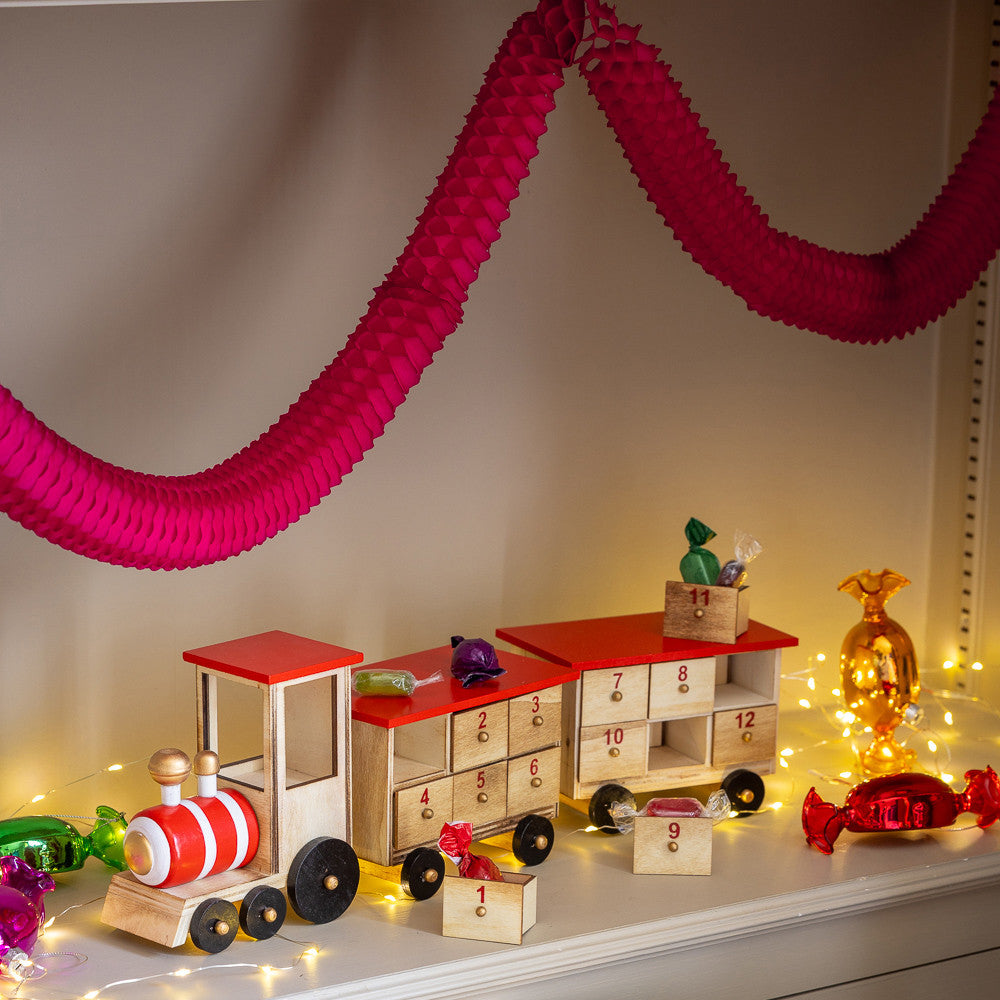 With a Slot for Everyday Wooden Advent Train