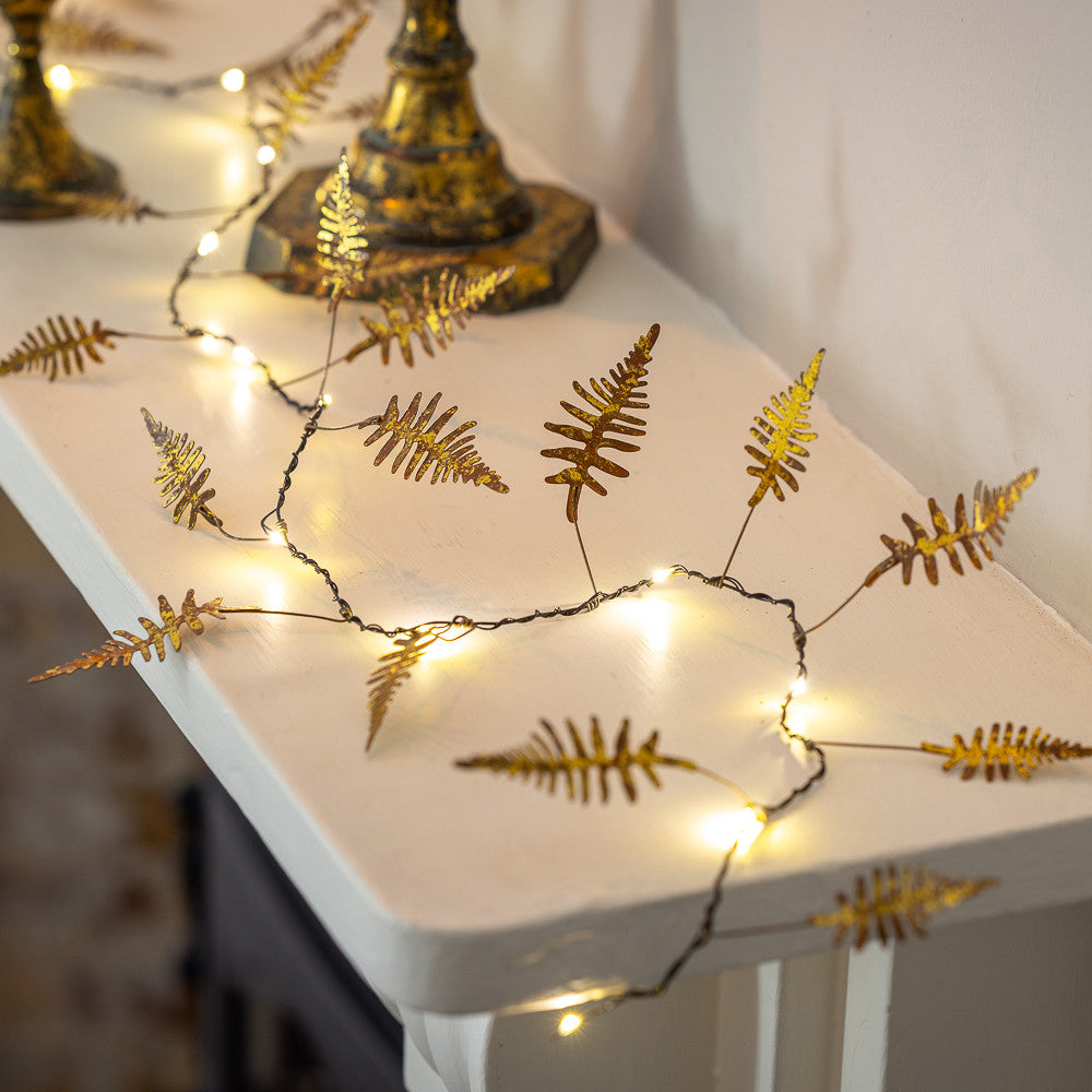 Golden Fern Lit Garland
