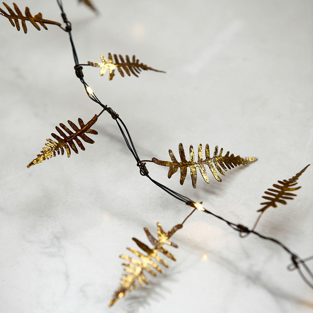 Golden Fern Lit Garland