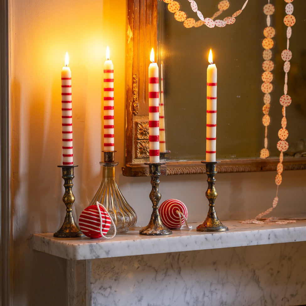 Red Striped Candles