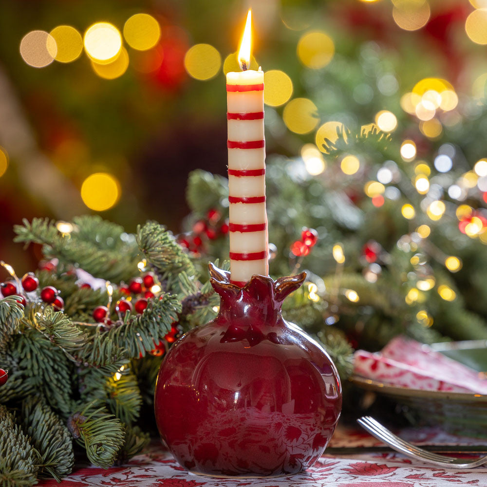 Red Striped Candles