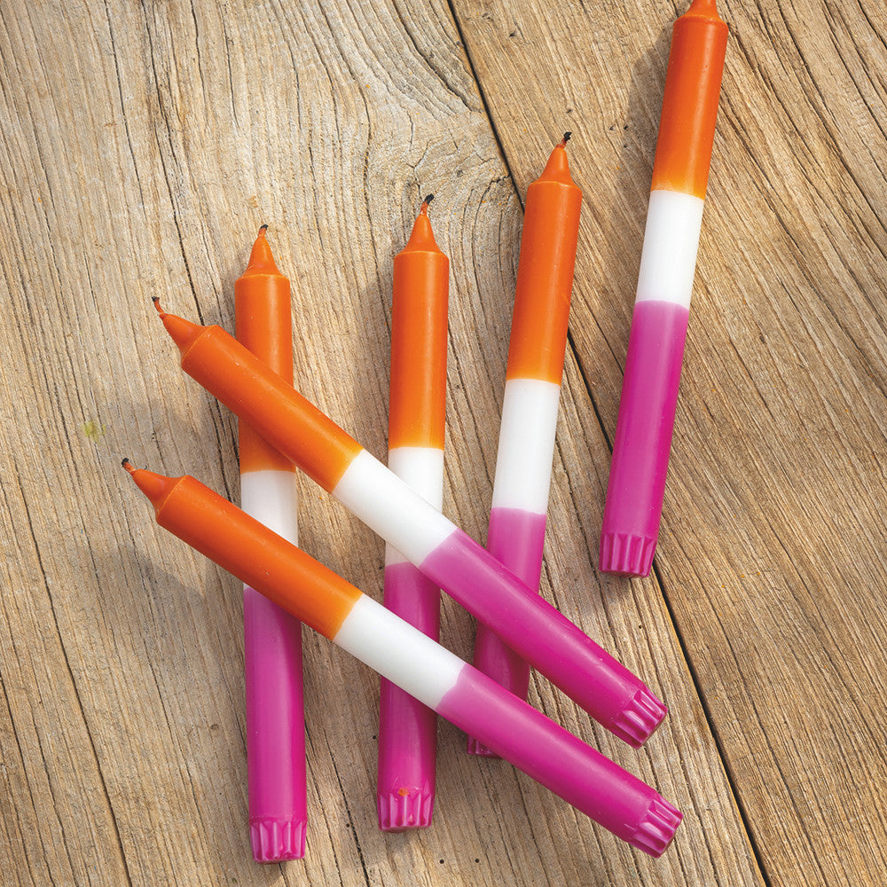 Dip-dye Dinner Candles