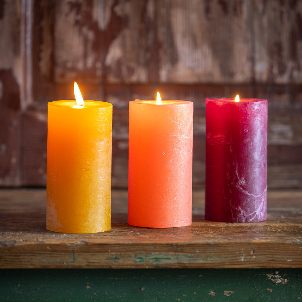 Amber & Umber Pillar Candle Set
