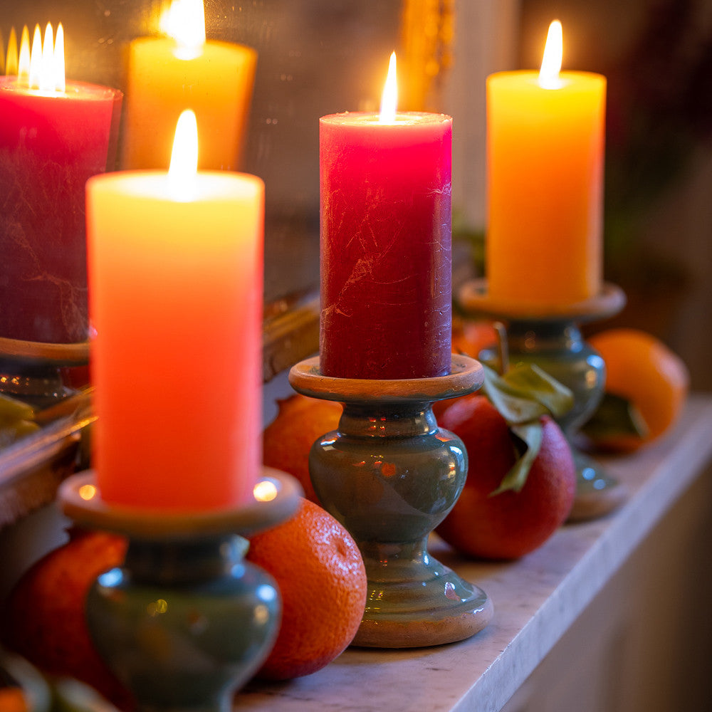 Amber & Umber Pillar Candle Set