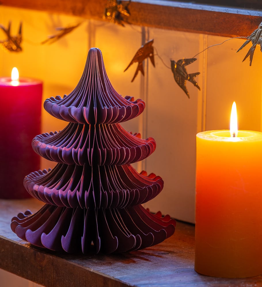 Aubergine Honeycomb Christmas Tree