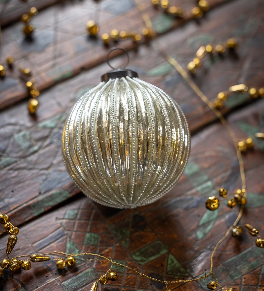 Giant Silver Bead Christmas Decoration