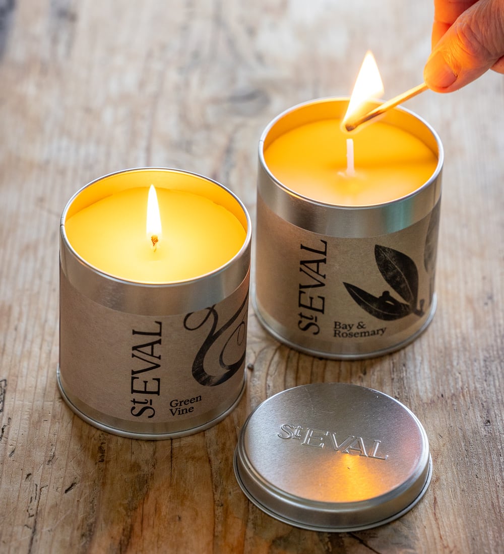 Greenhouse & Herb Garden Scented Tin Candle Pair