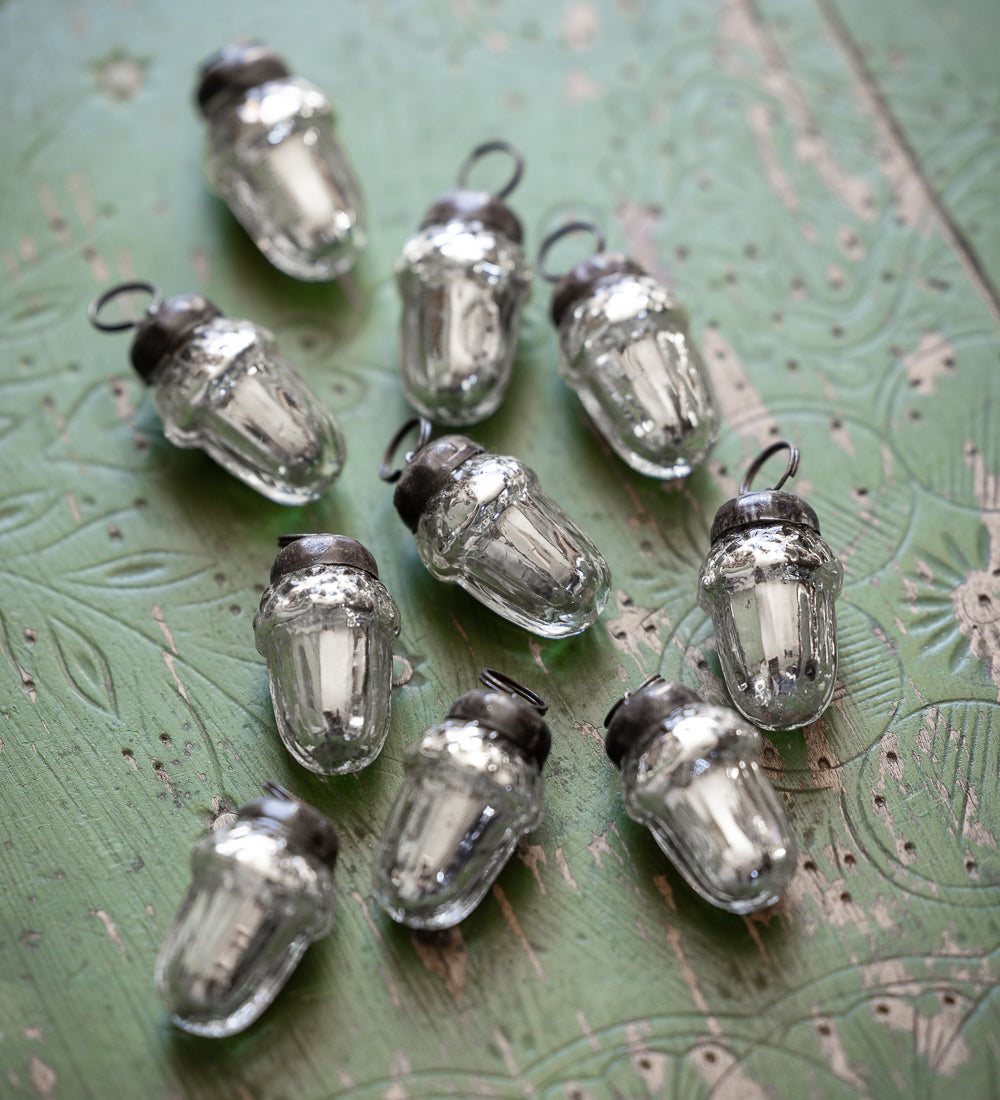 Mini Silver Acorn Tree Decorations