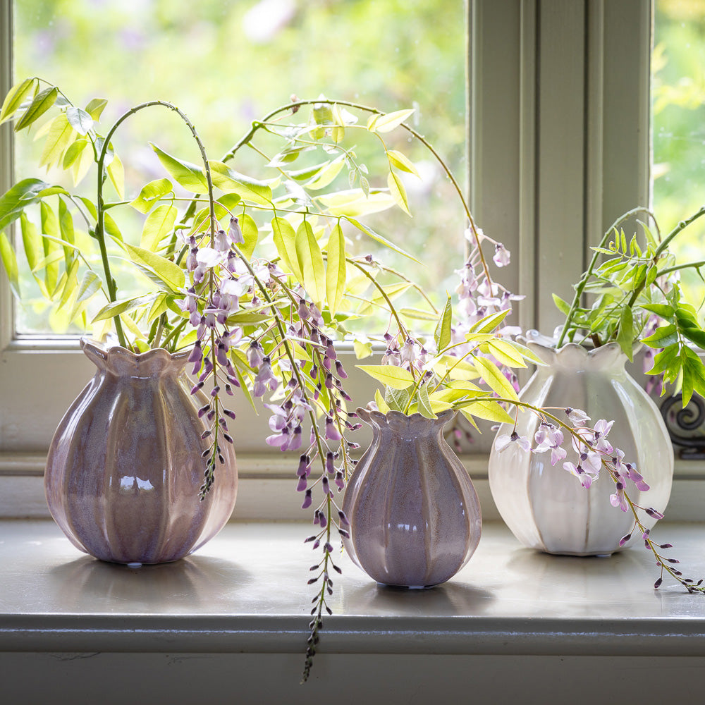 Pale Pink Poppy Seed Head Vase