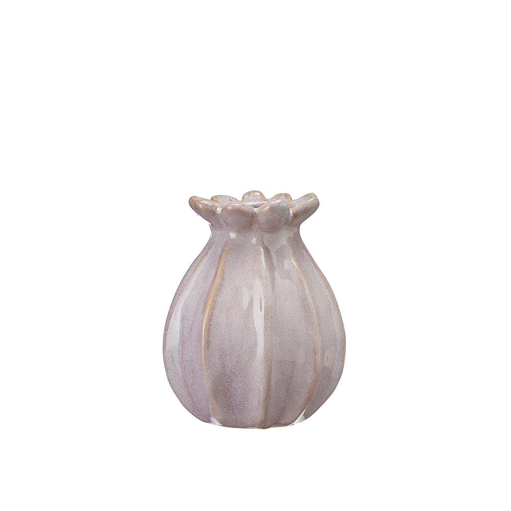Pale Pink Poppy Seed Head Vase