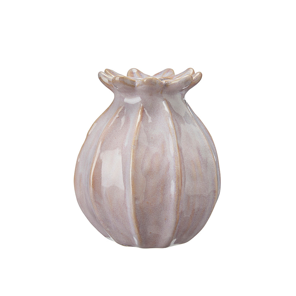 Pale Pink Poppy Seed Head Vase