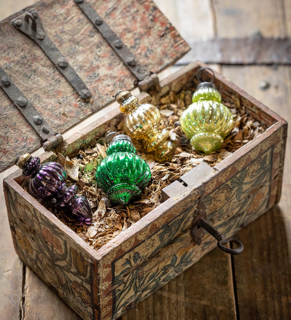 Peacock Jewel Glass Decorations