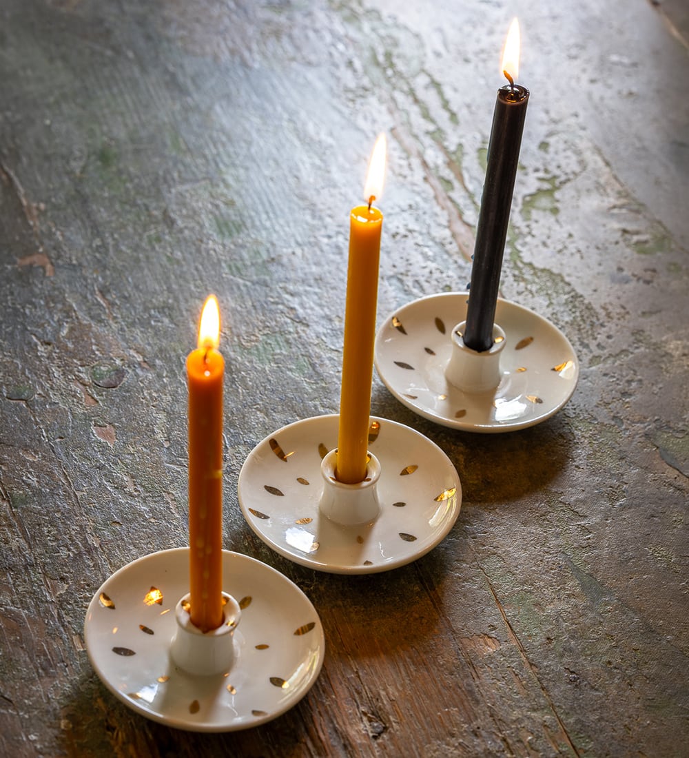 St Eval Candle holder with Gold Flecks for Mini Candles