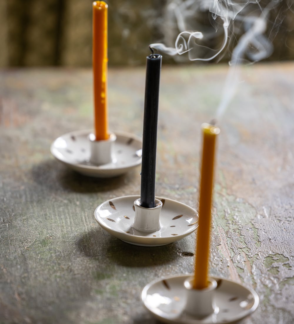 St Eval Candle holder with Gold Flecks for Mini Candles