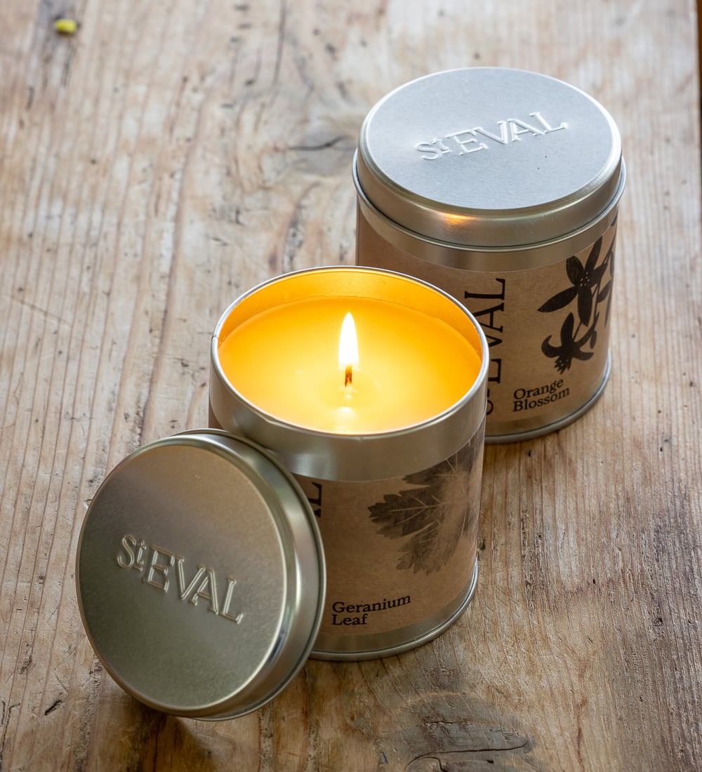 Sunshine & Leaves Scented Tin Candle Pair