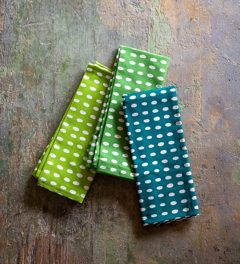 Three Greens Bean Tea Towel Set
