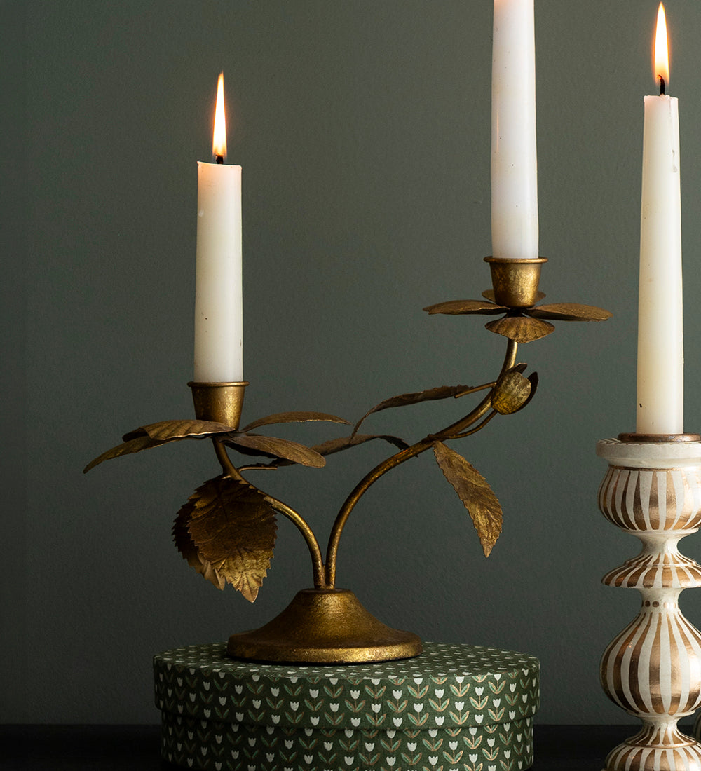 Two Winter Roses Candleholder