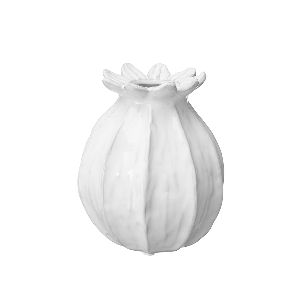 White Poppy Seed Head Vase