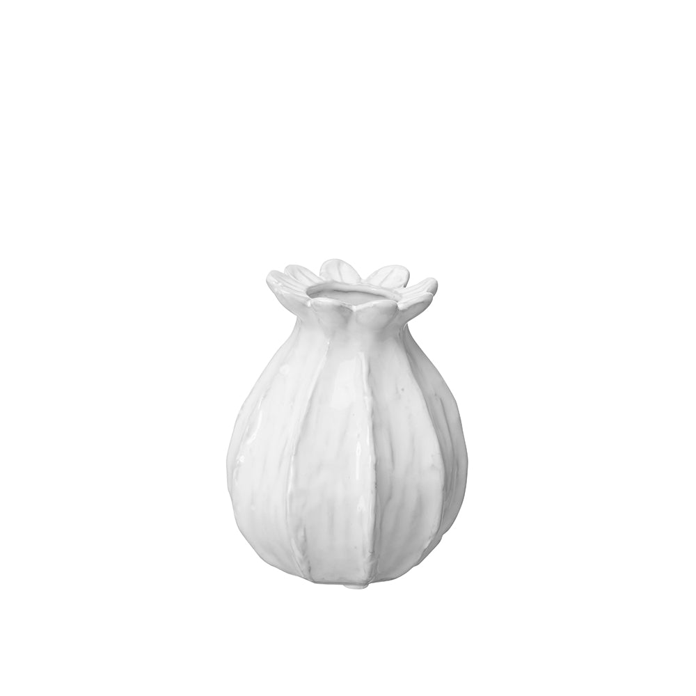 White Poppy Seed Head Vase