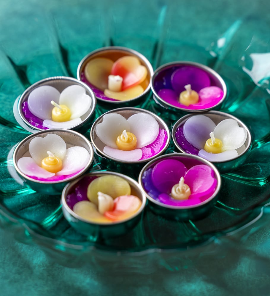 Winter Pansy Flower Tealights