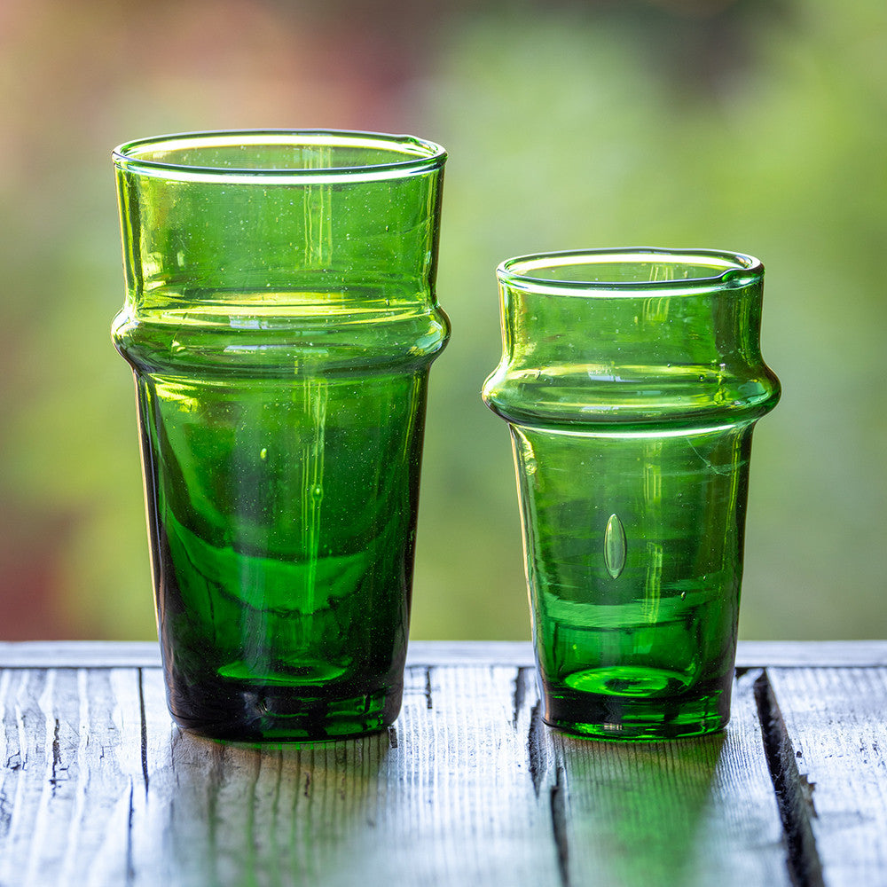 RECYCLED GLASS MADE IN SPAIN グリーン系ボトル3個 Moroccan Glassware | Jugs, Carafes & Tumblers | Sarah Raven