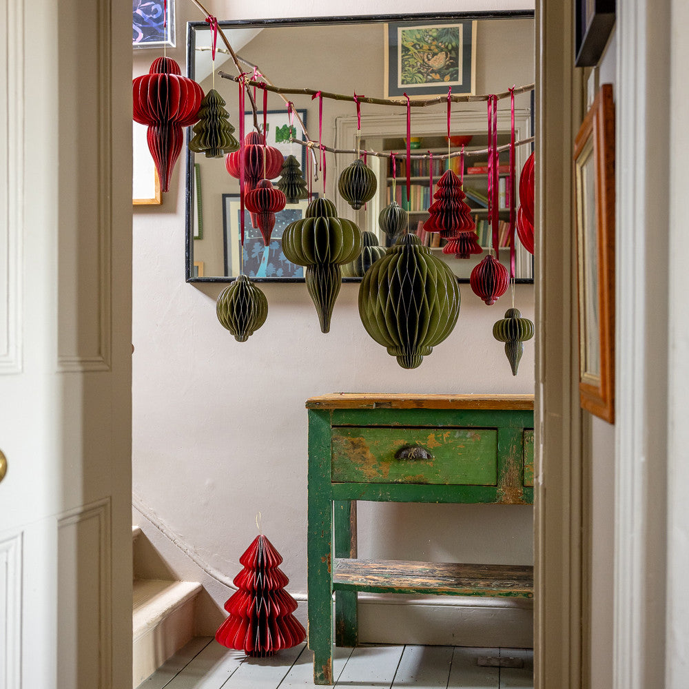 Green Paper Bauble Decorations