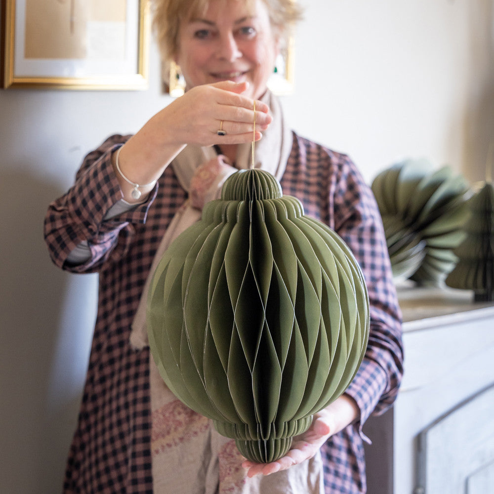 Green Paper Bauble Decorations