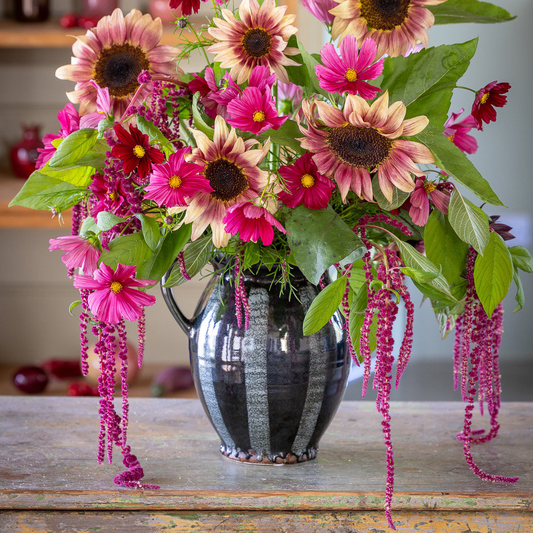Provencal Striped Single Handled Urn Vase