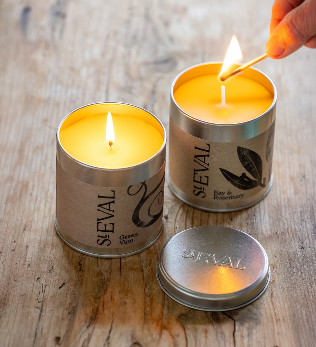 Greenhouse & Herb Garden Scented Tin Candle Pair