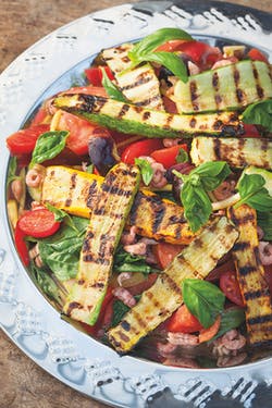 shrimp and summer garden salad