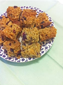 Liz's marzipan and dried cherry flapjacks