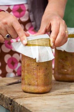 quick rhubarb chutney with cardamom