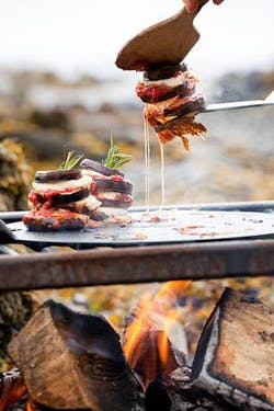 Mozzarella and aubergine stacks