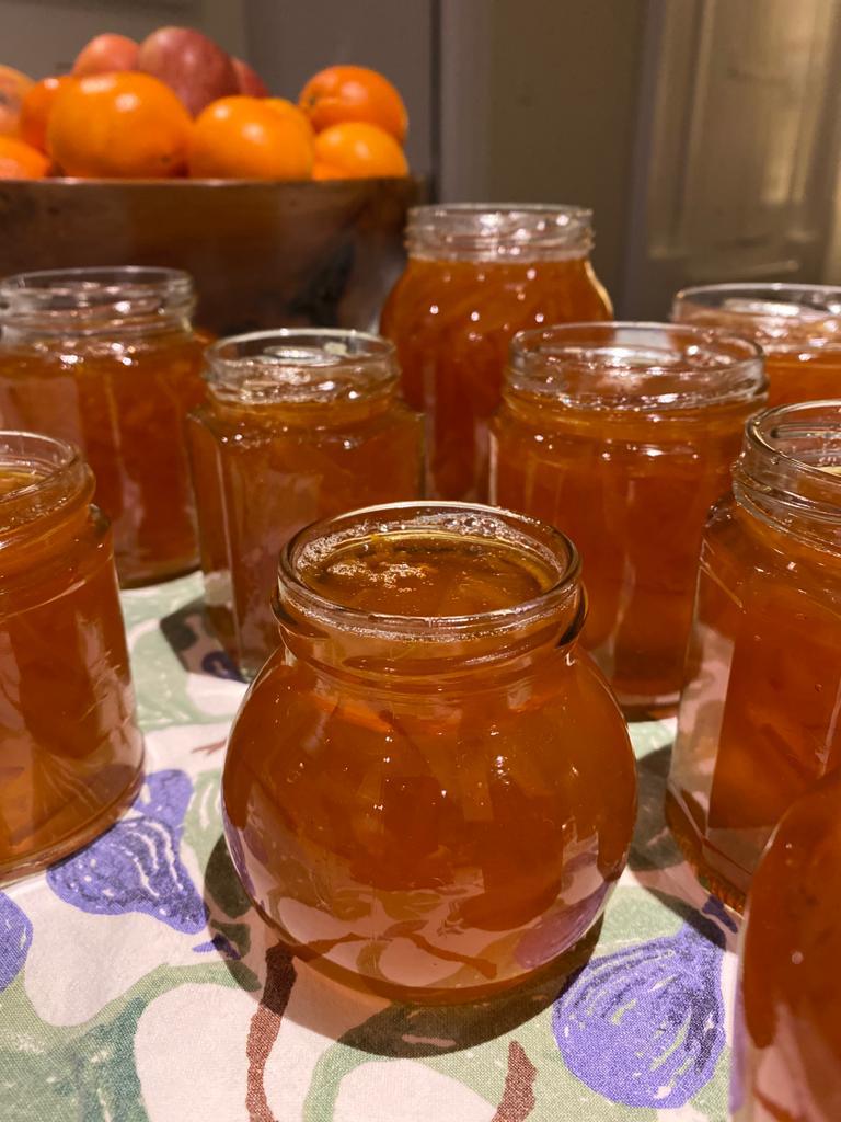Seville orange marmalade in jars