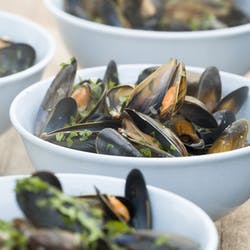Red Thai curry mussels