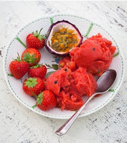 strawberry and passion-fruit sorbet 