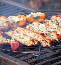 stuffed red horn peppers