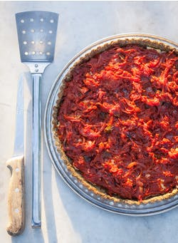 tomato tart with poppy seed pastry 